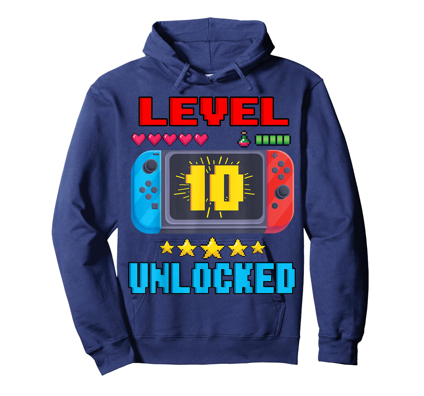 10th Birthday Boy Level 10 Unlocked Video Gamer Birthday T-Shirt