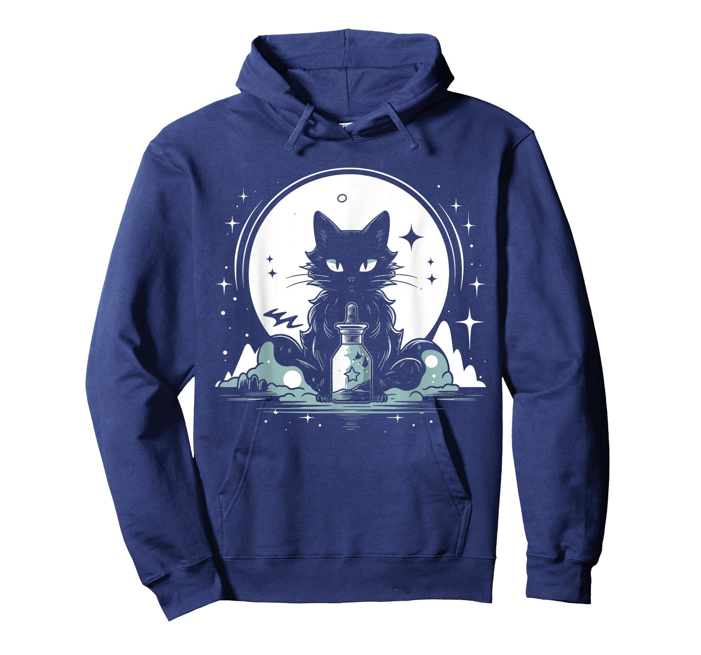 Moon Phases Crystal Witchy Cute Black Cat Kawaii Pastel Goth T-Shirt