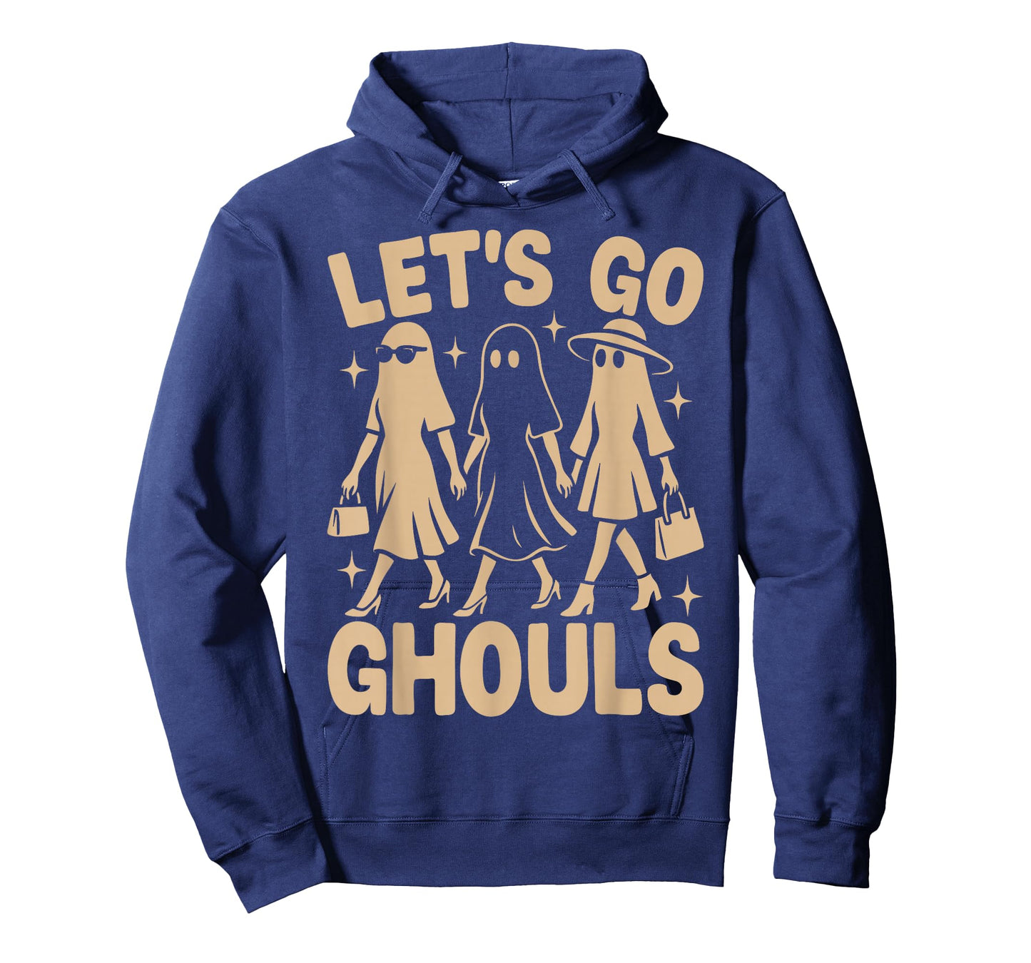 Lets Go Ghouls Retro Halloween Costume Party Women Ghosts T-Shirt