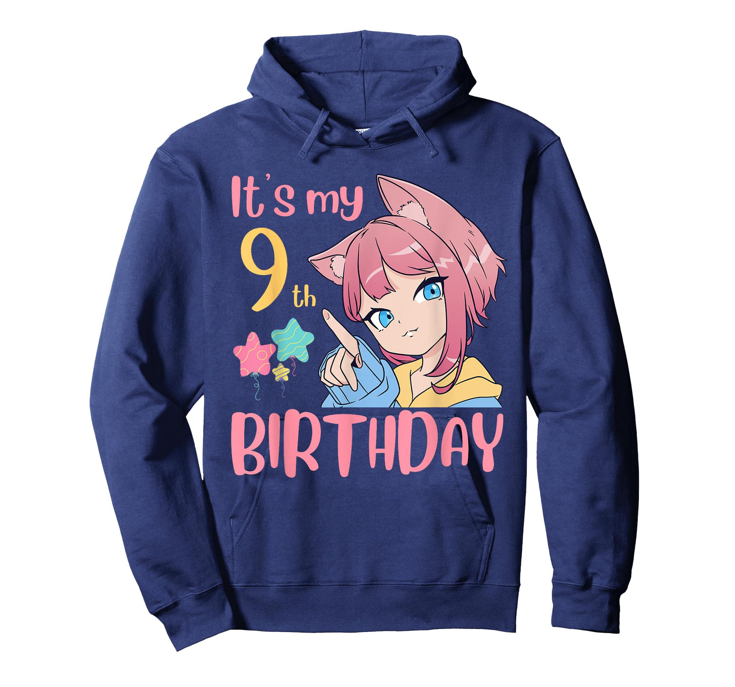 It's My 9th Birthday Anime Birthday Girl 9 Years Old Bday T-Shirt