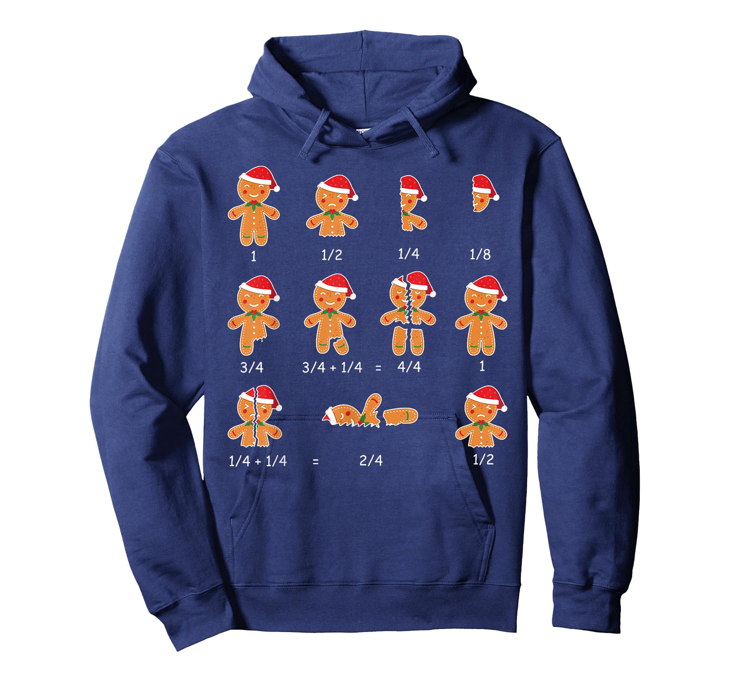 Xmas Cookies Santa Hat Fractions Math Teacher Christmas T-Shirt