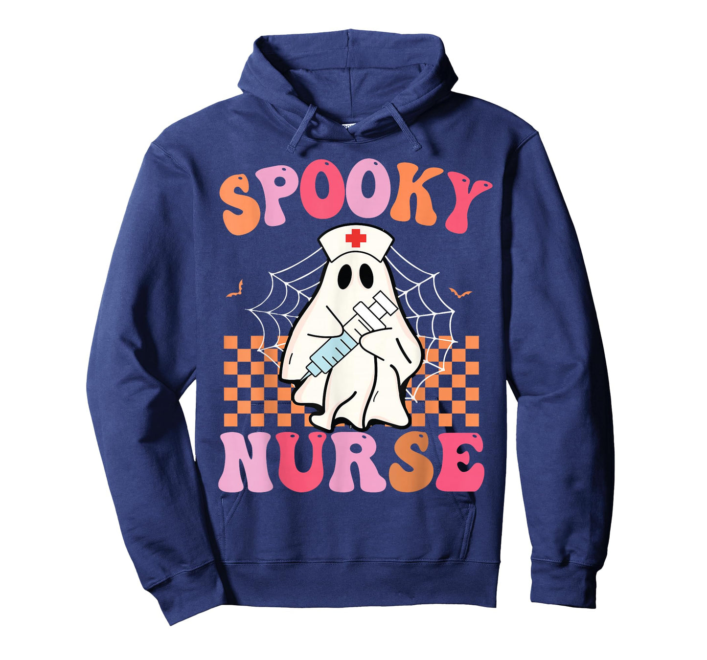 Groovy Spooky Nurse Funny Ghost Halloween Nursing Women T-Shirt