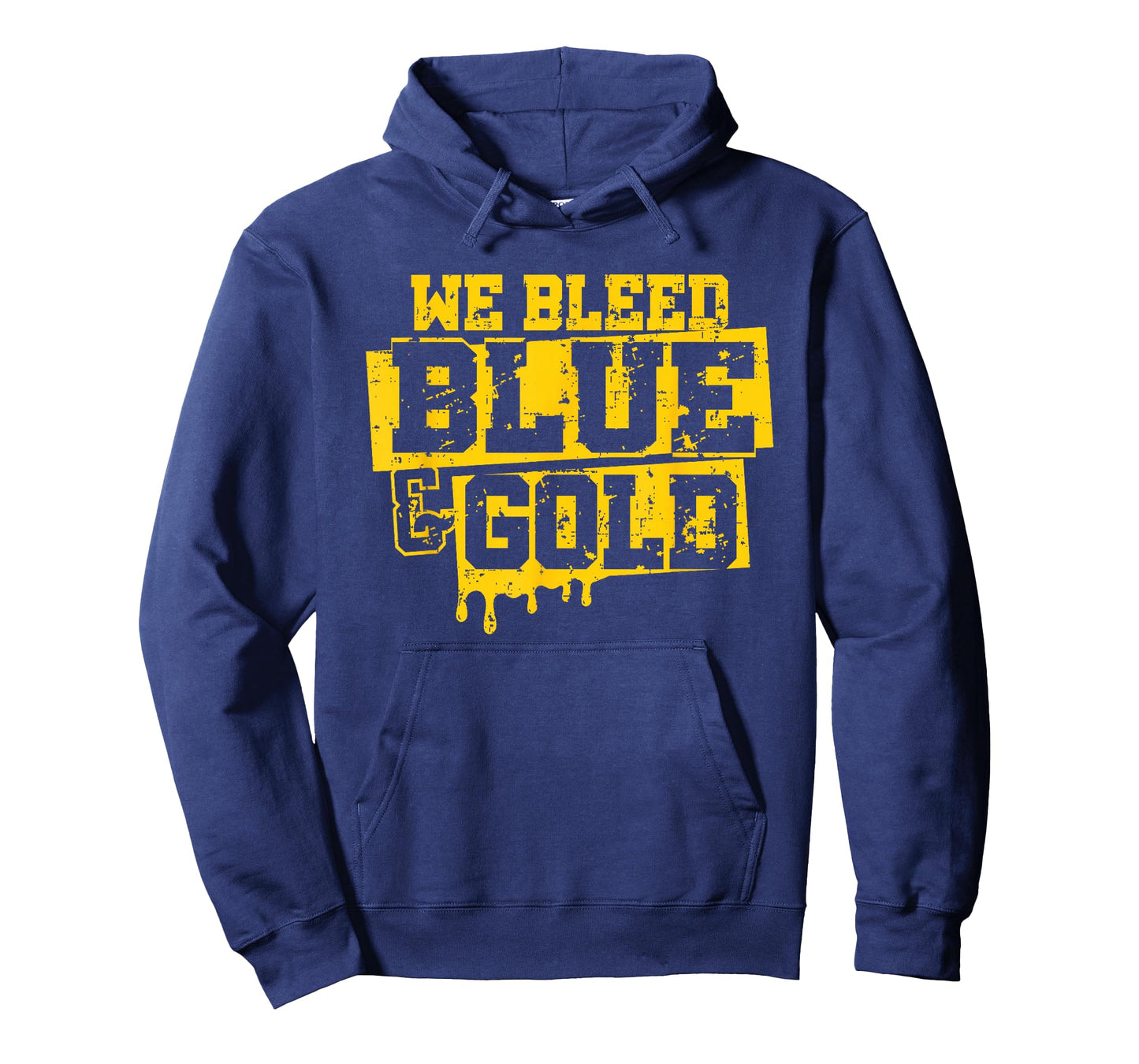 We Bleed Blue & Gold Game Day Group School Football Sports T-Shirt
