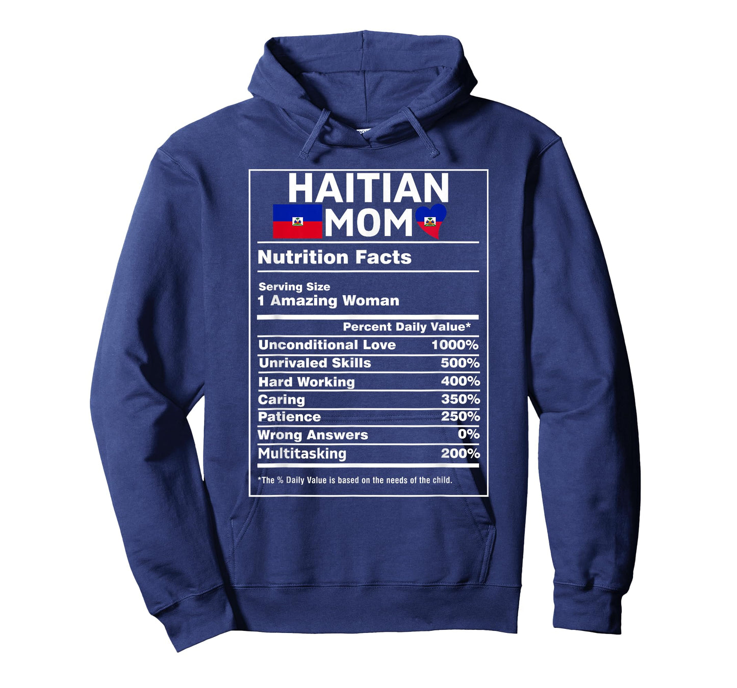 Haitian Mom Nutrition Facts Women Haiti Flag Pride Ayiti Mom T-Shirt