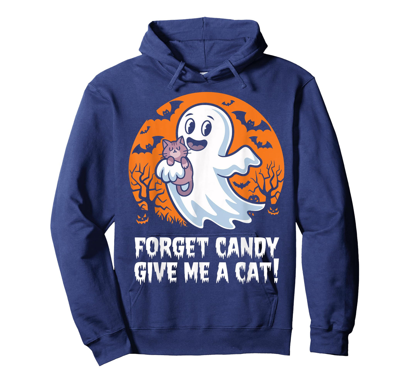 Funny Halloween Cat Ghost Forget Candy Give Me Cat Halloween T-Shirt