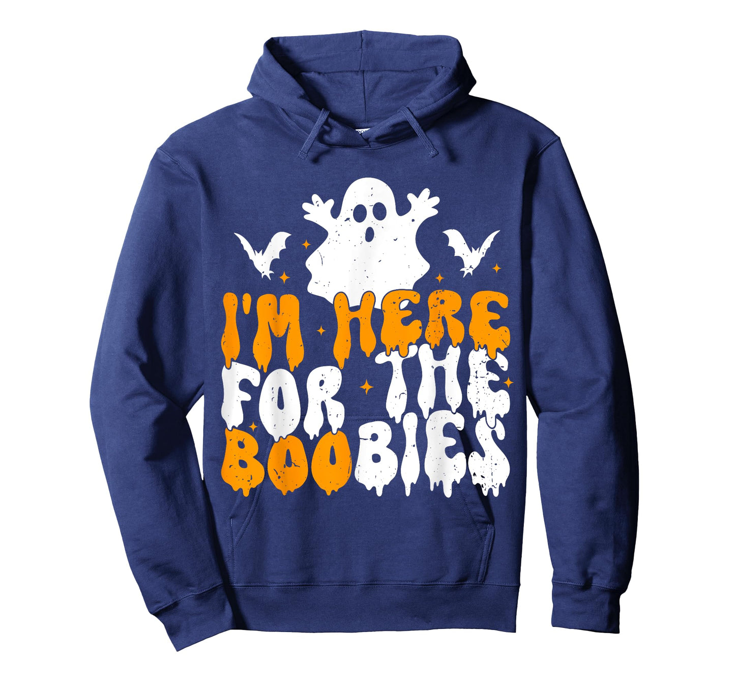 I'm Here For The Boobies Halloween Adult Humor Joke Ghost T-Shirt