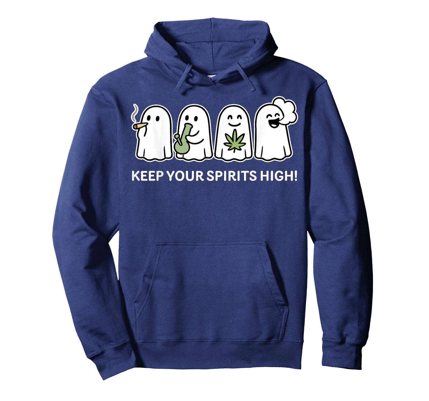 Keep Your Spirits High Ghost Smoking Weed Cannabis Halloween T-Shirt