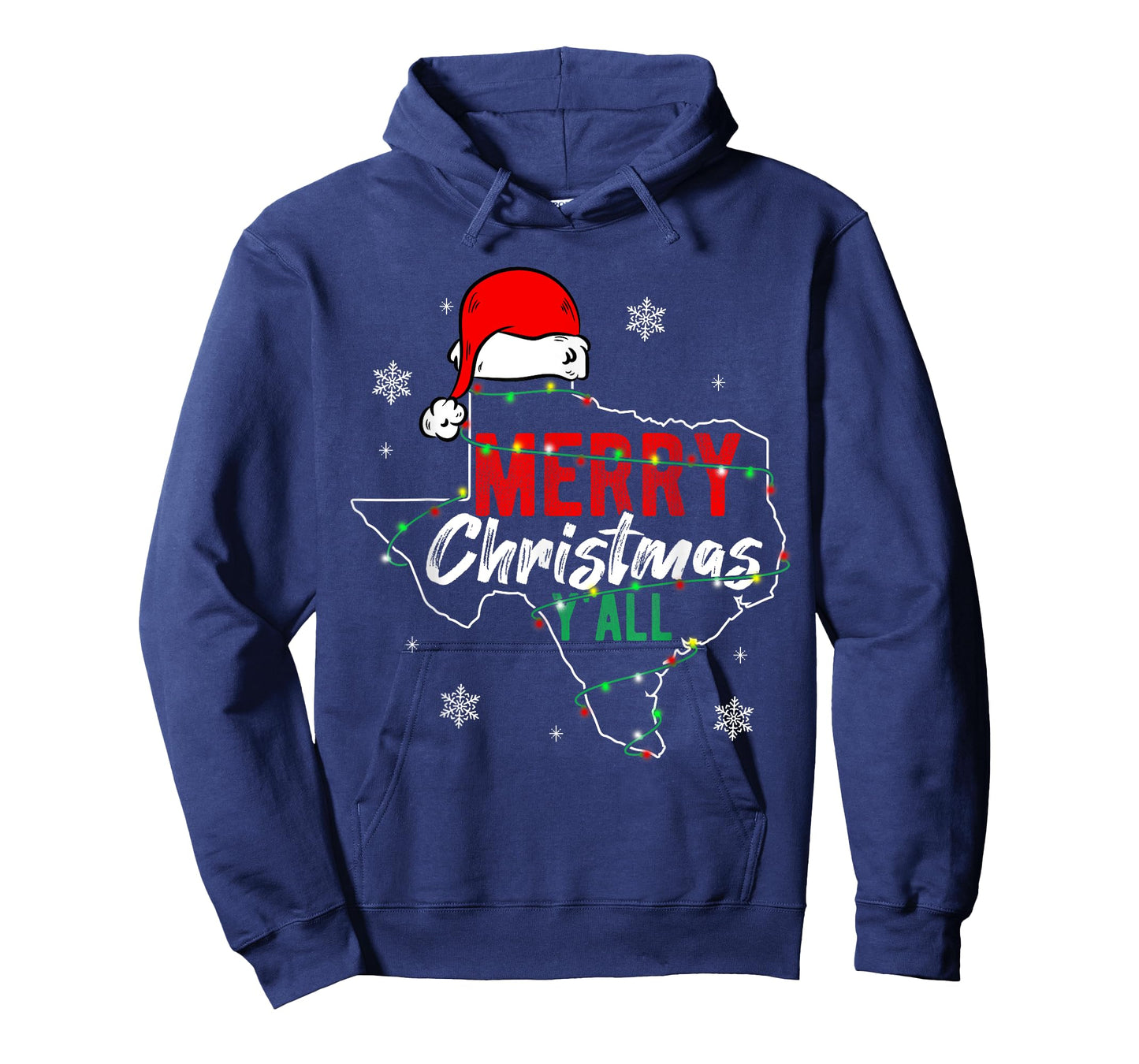 Merry Christmas Y'All Texas State Holiday Santa Claus Texas T-Shirt