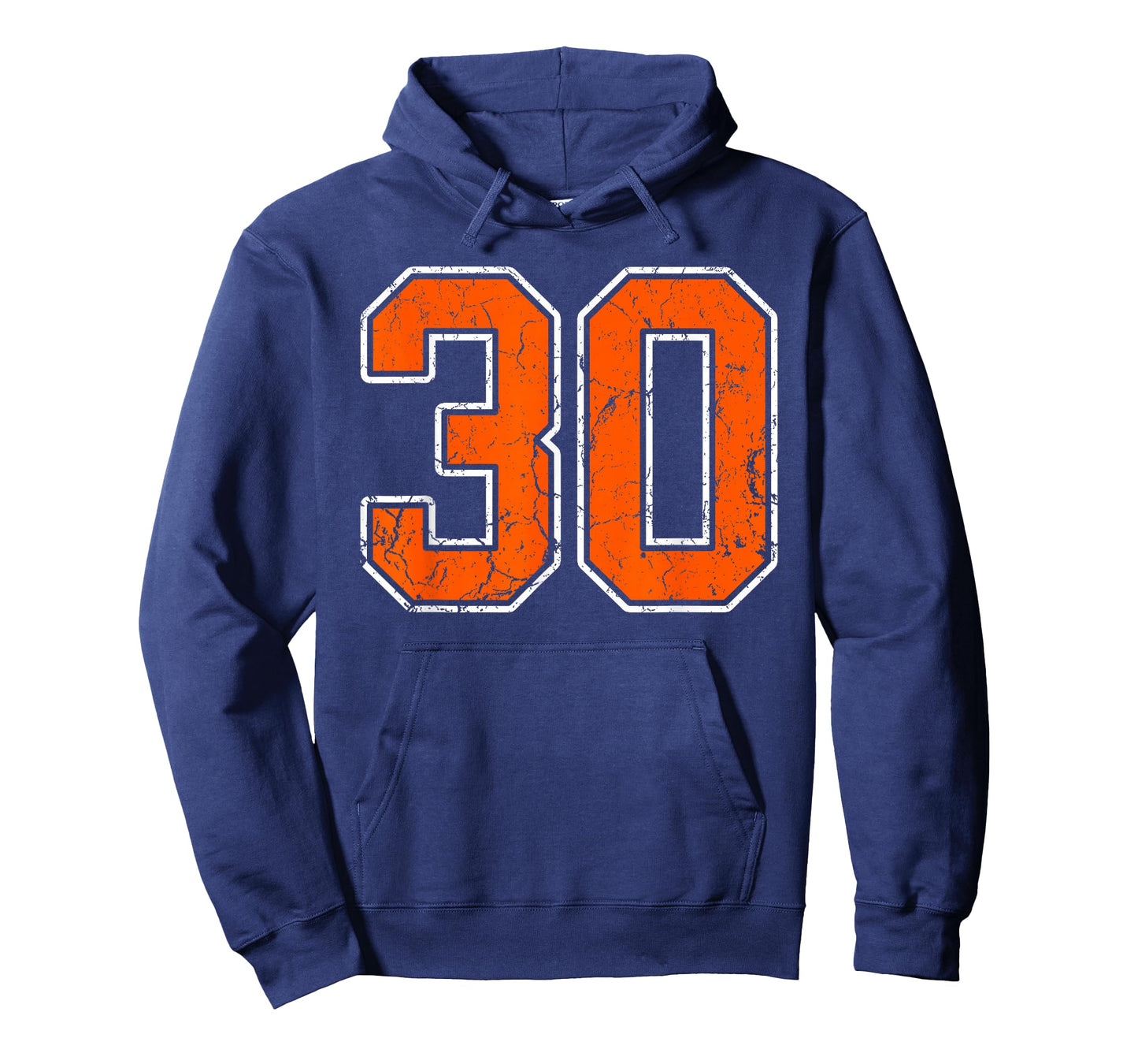 Distressed Orange White Number 30 Jersey Player Uniform #30 T-Shirt
