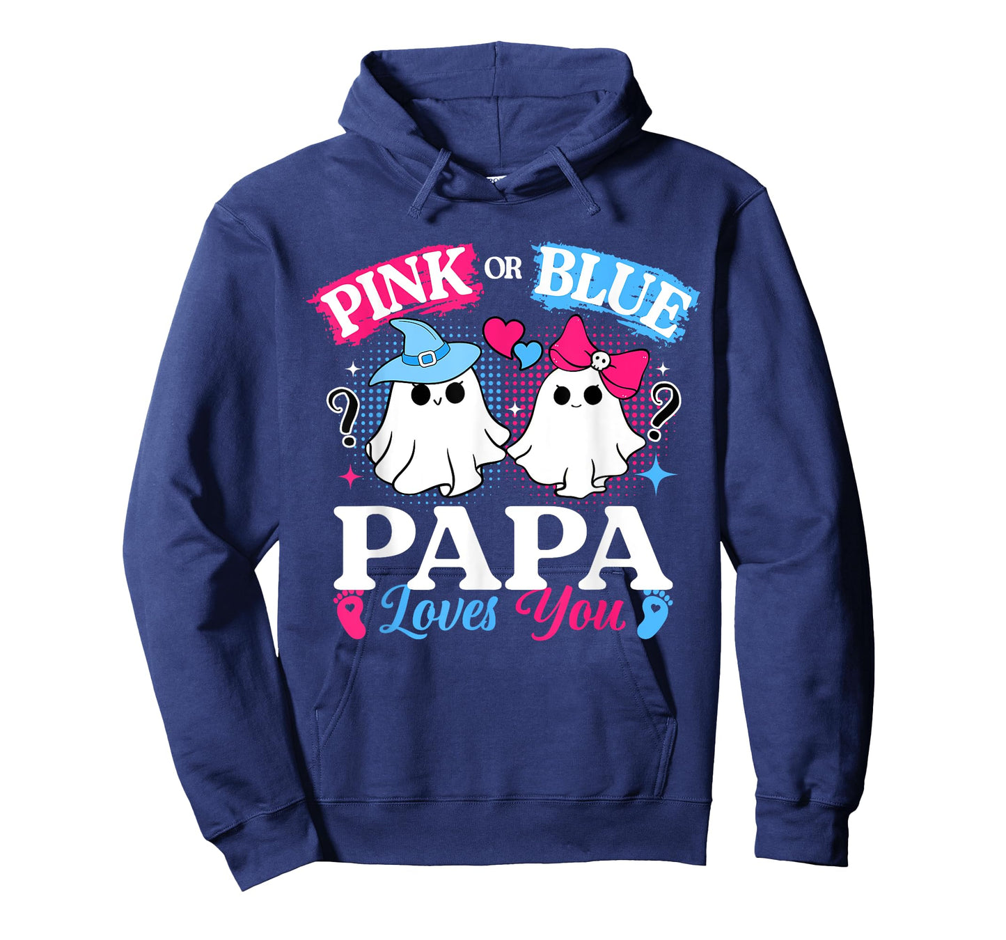 Pink or Blue Papa Loves You Gender Reveal Halloween T-Shirt