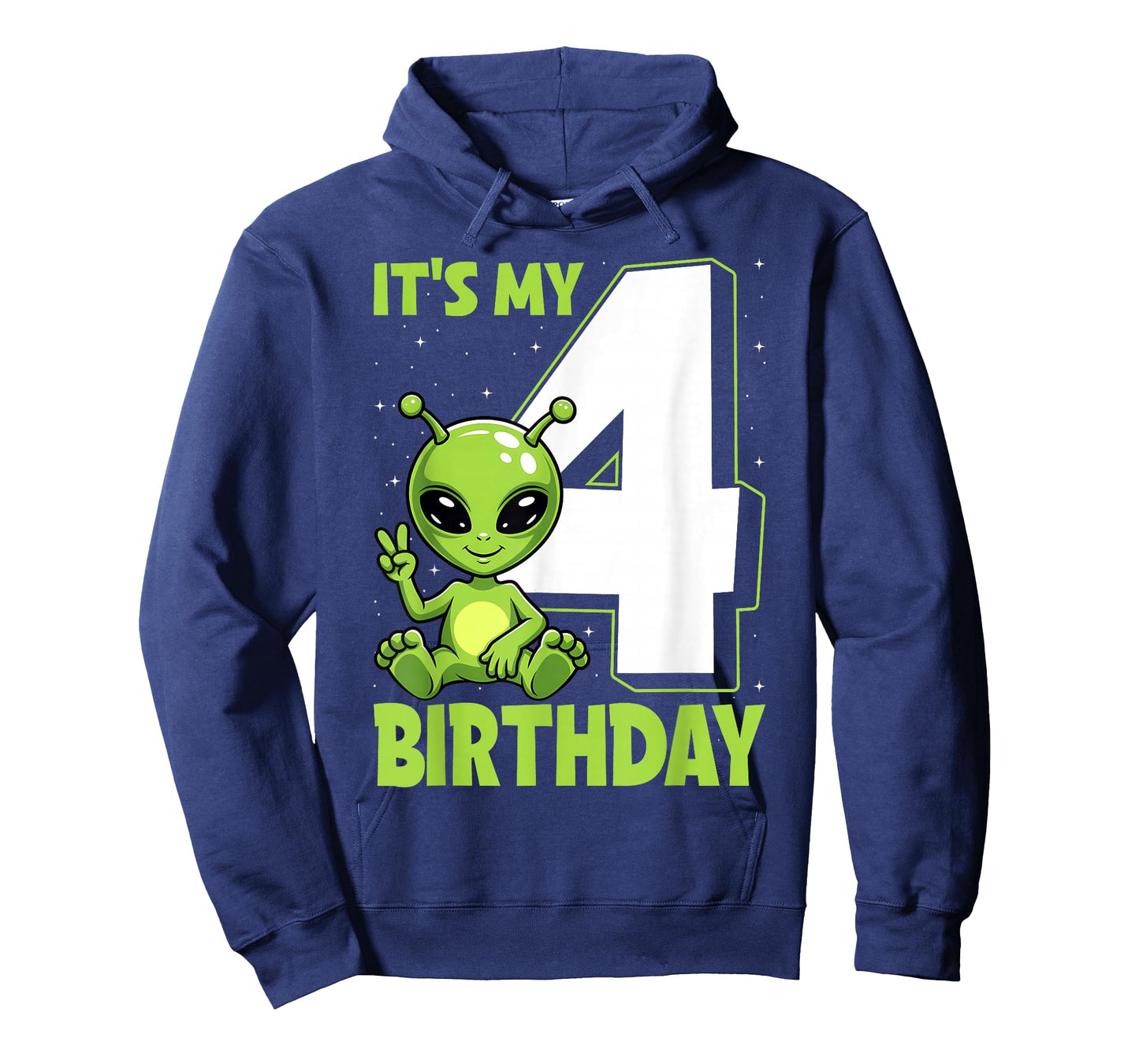 Kids Alien 4 Years Old Boy Girls 4th Birthday T-Shirt