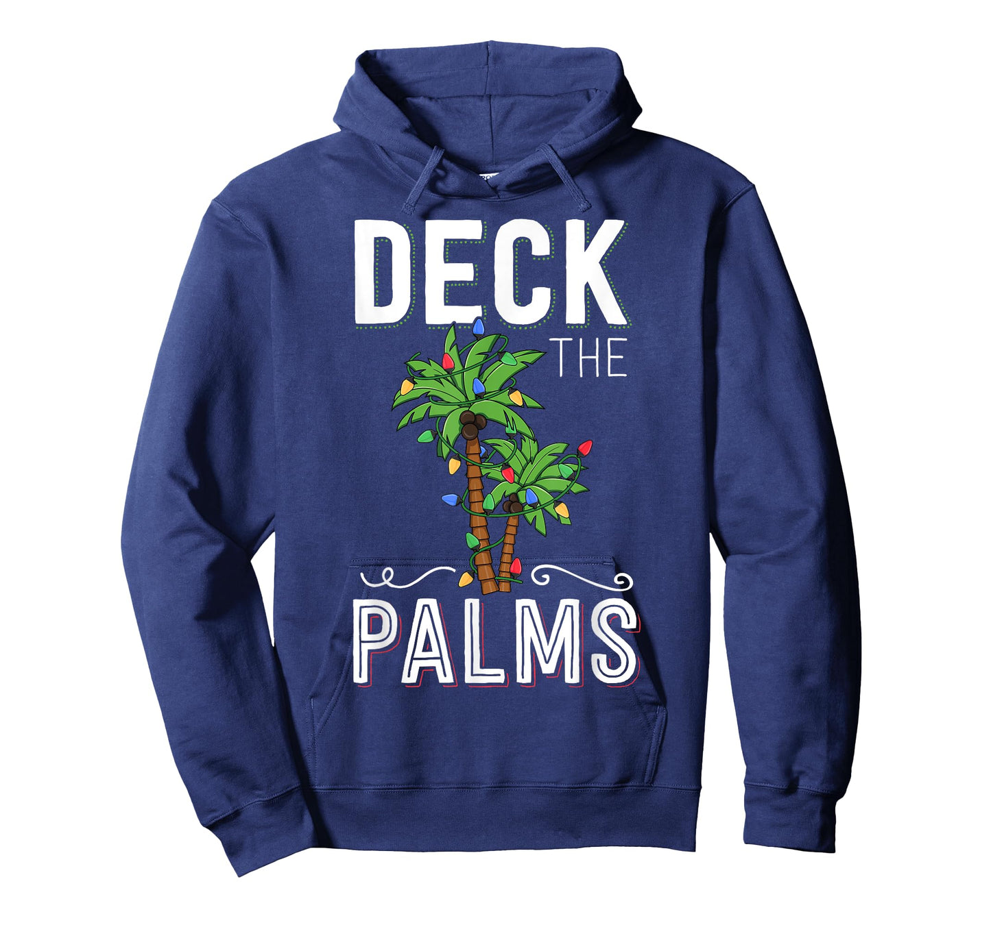 Deck The Palms Tropical Hawaii Christmas Palm Tree Lights T-Shirt