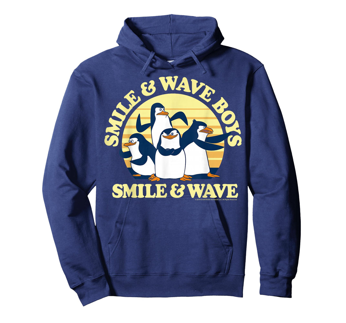 Madagascar Penguins Smile and Wave Sunset Text Poster T-Shirt