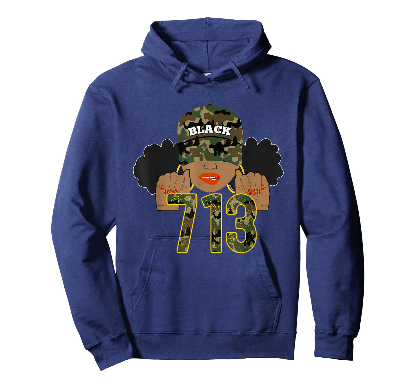 713 Houston Texas H-Town Area Code Black Woman T-Shirt