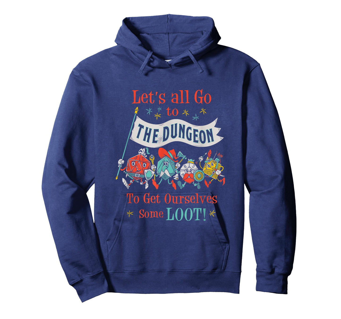 Let's Go To The Dungeon - Vintage Cartoon Fantasy Game Dice T-Shirt