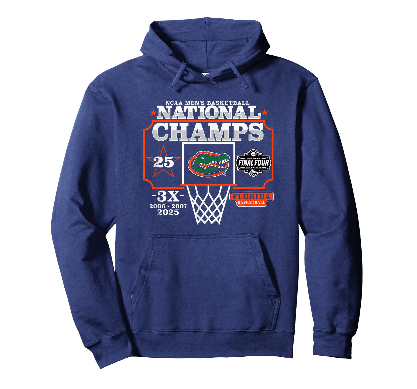 Florida Gators National Champs 2025 Men's Basketball 3X Blue T-Shirt