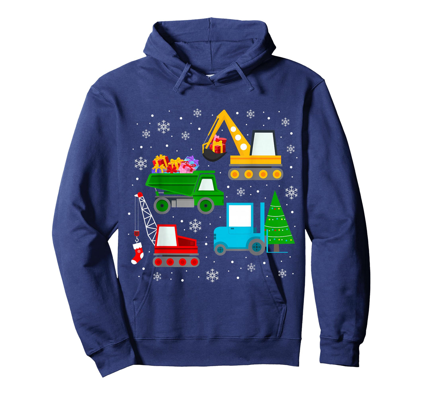 Boys Christmas Shirt Kids Toddler Construction Vehicles Xmas T-Shirt