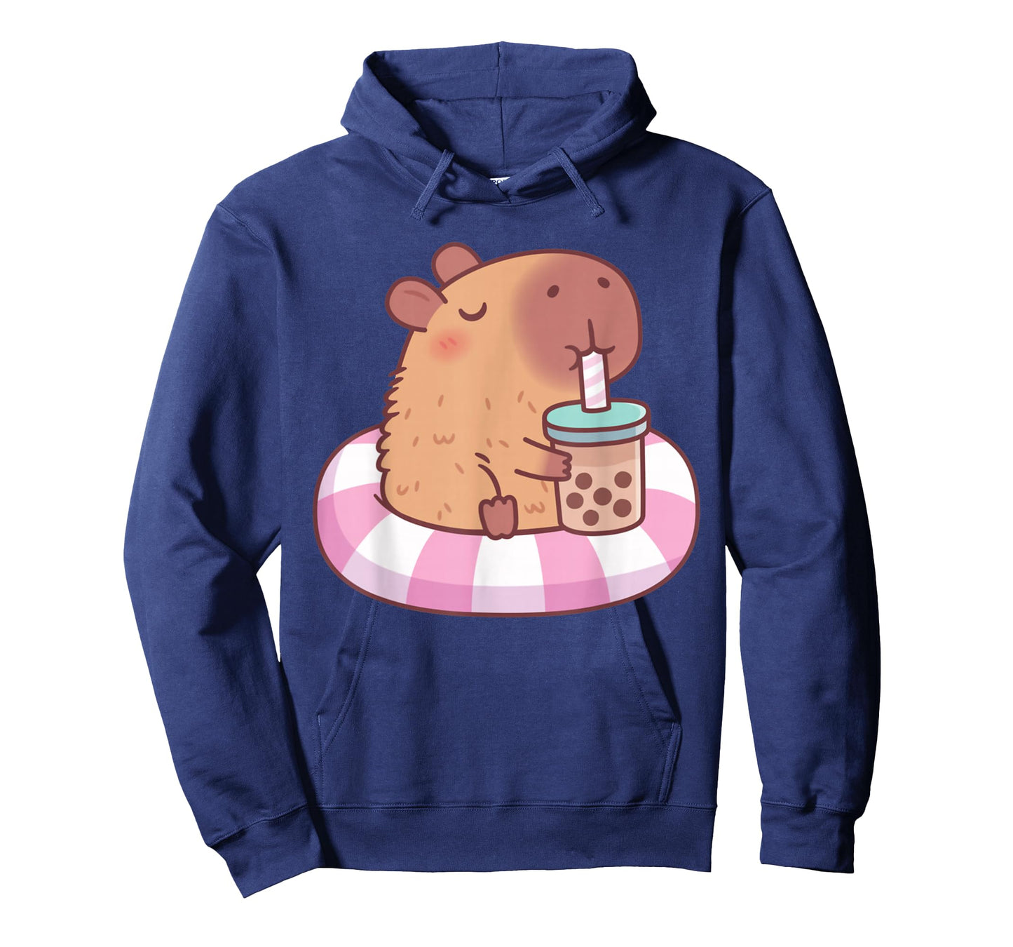 Cute Capybara On Pool Float Drinking Bubble Tea Lover Girls T-Shirt