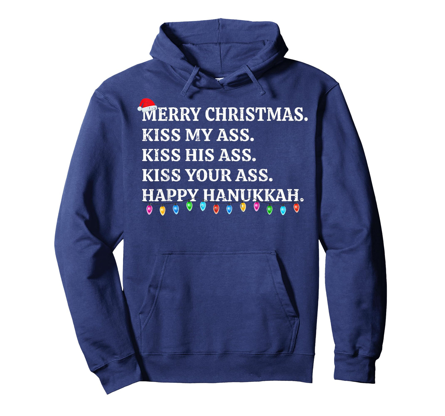 Merry Christmas Funny Kiss My Ass Xmas Men & Women Unisex-Adults T-Shirt Black Small Modern Crew Neck Short Sleeve T-Shirt Winter