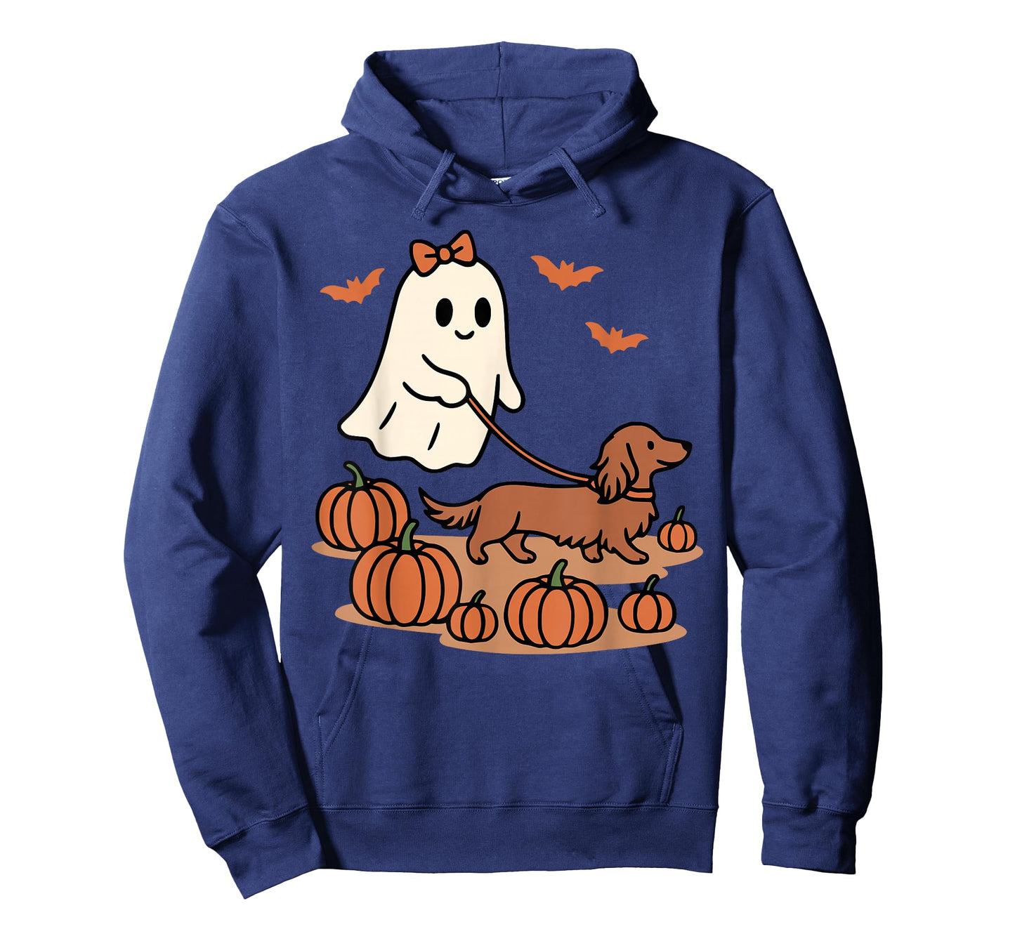Ghost Walking Long Haired Dachshund Dog Halloween Doxie Mama T-Shirt