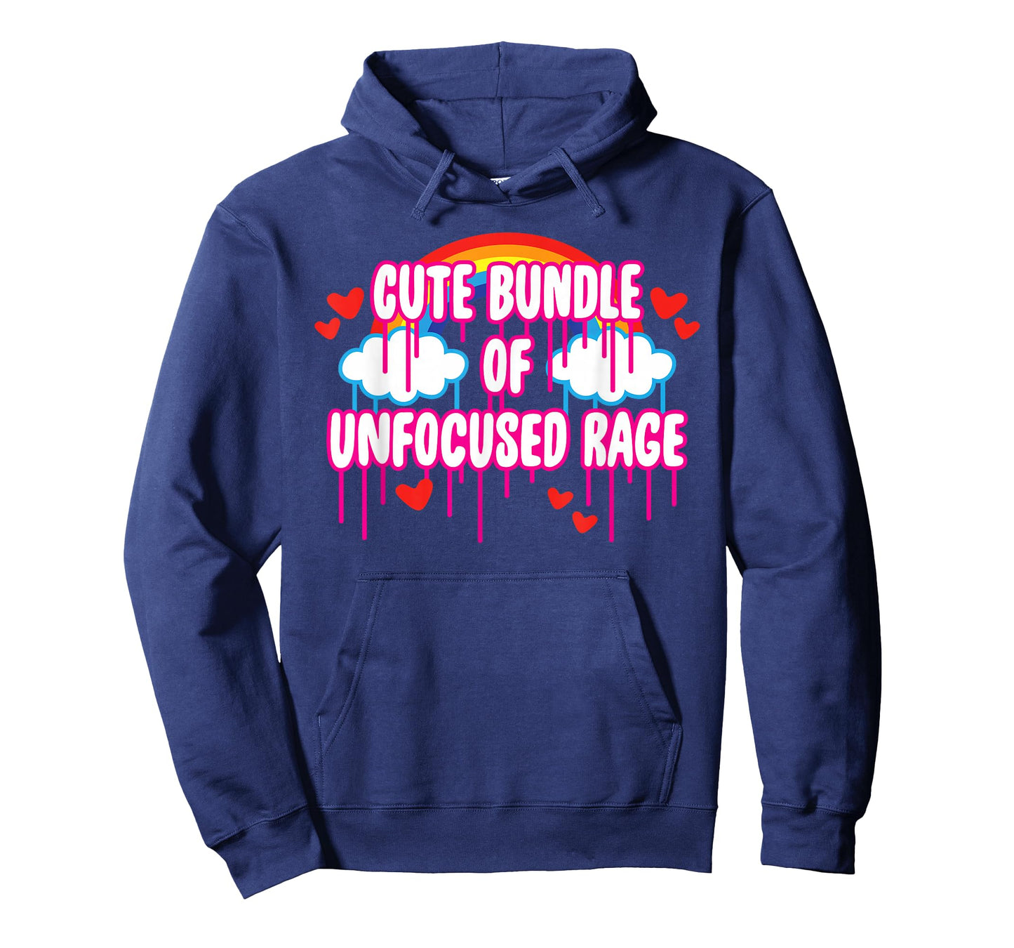 Cute Bundle of Unfocused Rage Rainbow Clouds Drips Hearts T-Shirt Small