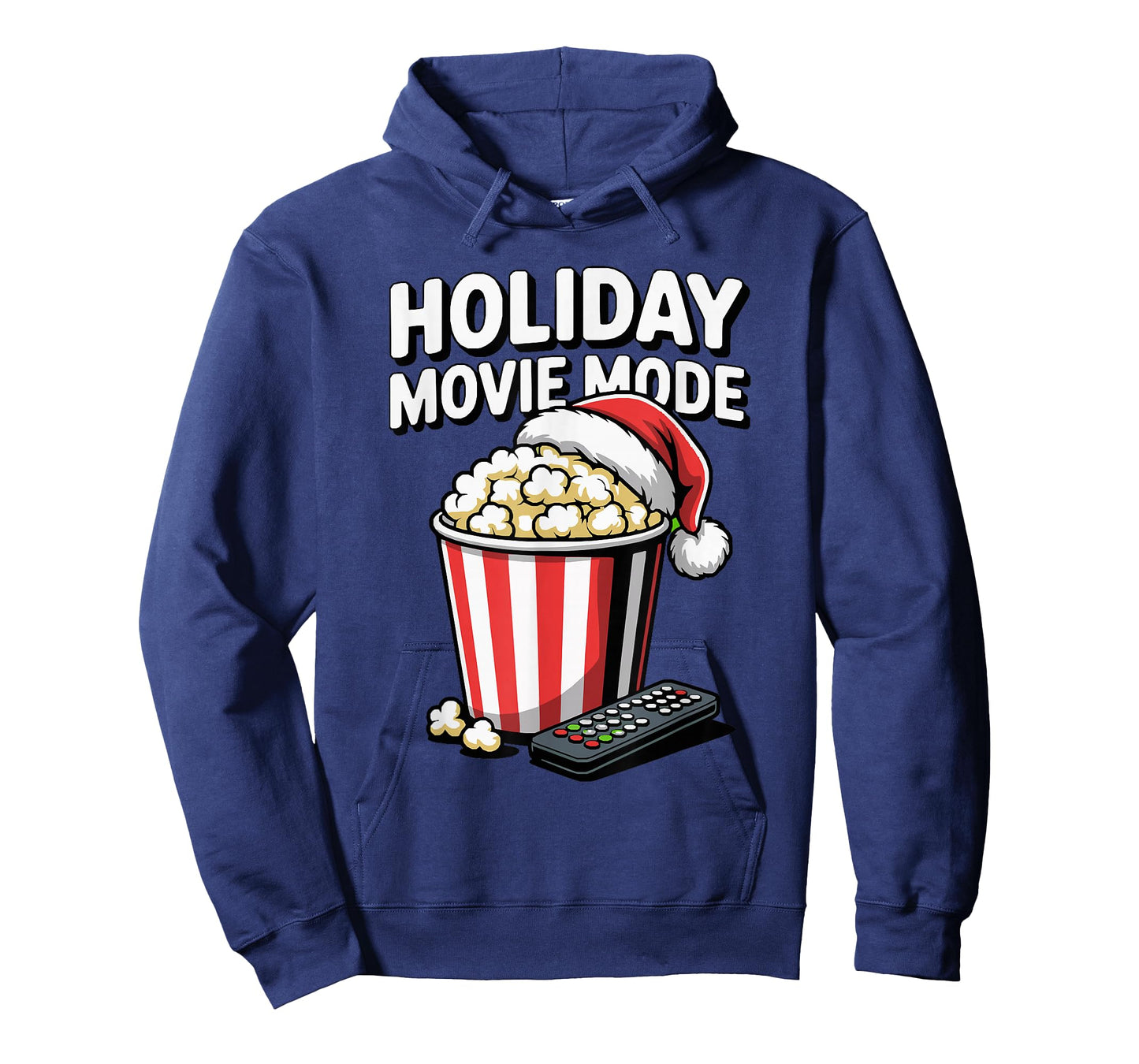 Holiday Movie Mode Popcorn Santa Hat Remote T-Shirt