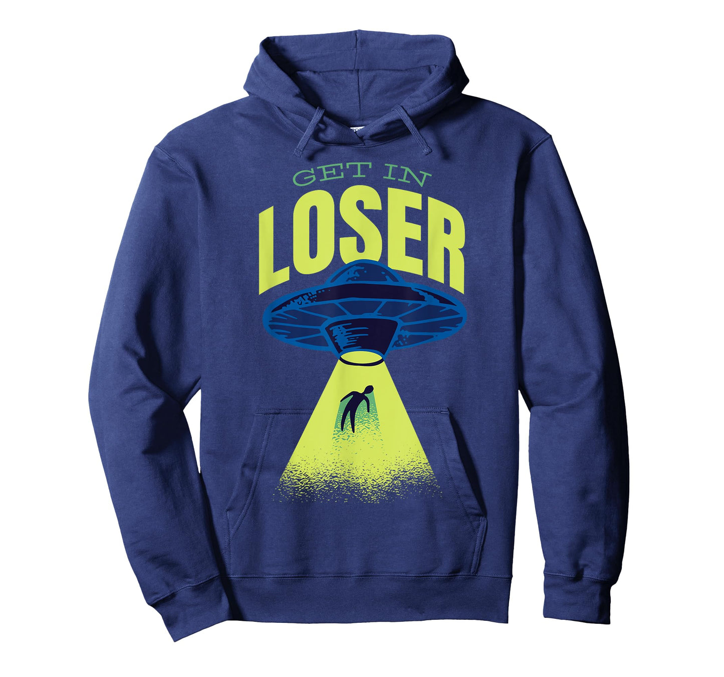 Get In Loser UFO Alien Abduction Spaceship Beam Funny Retro T-Shirt