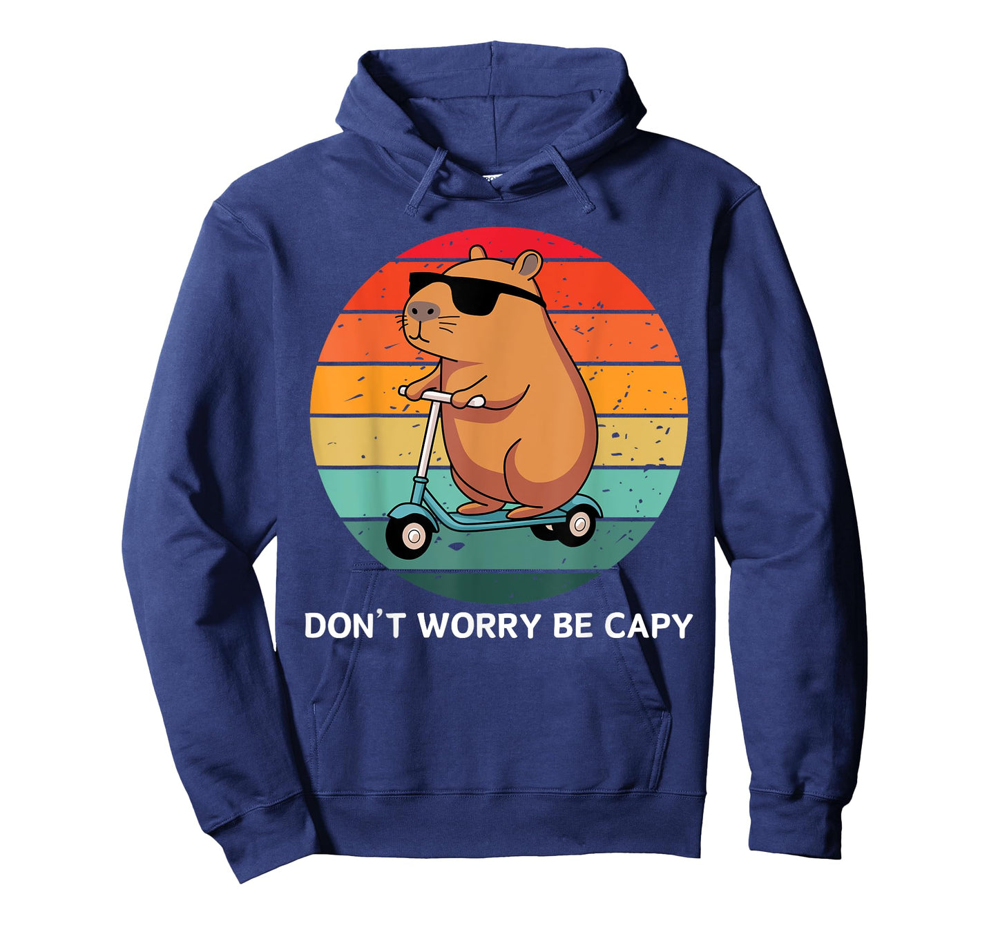 don't worry be capy funny capybara retro sunset T-Shirt