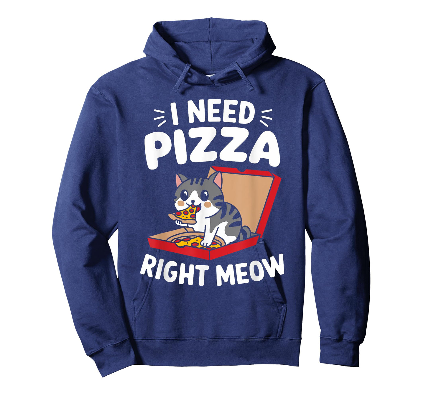 Funny Cat I Need Pizza Right Meow Pizza T-Shirt for Men Women Kids