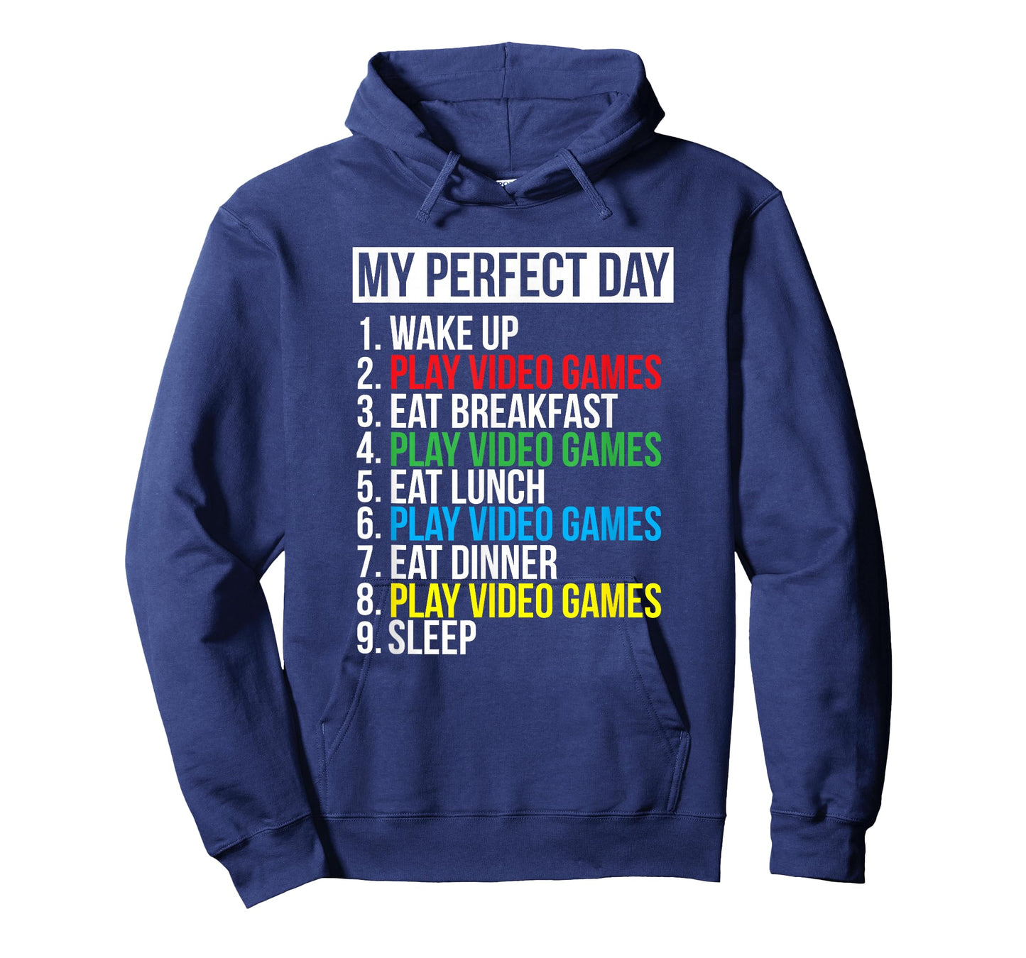 My Perfect Day" Black Classic Fit Gamer T-Shirt, Crew Neck, Short Sleeve, Polyester & Cotton