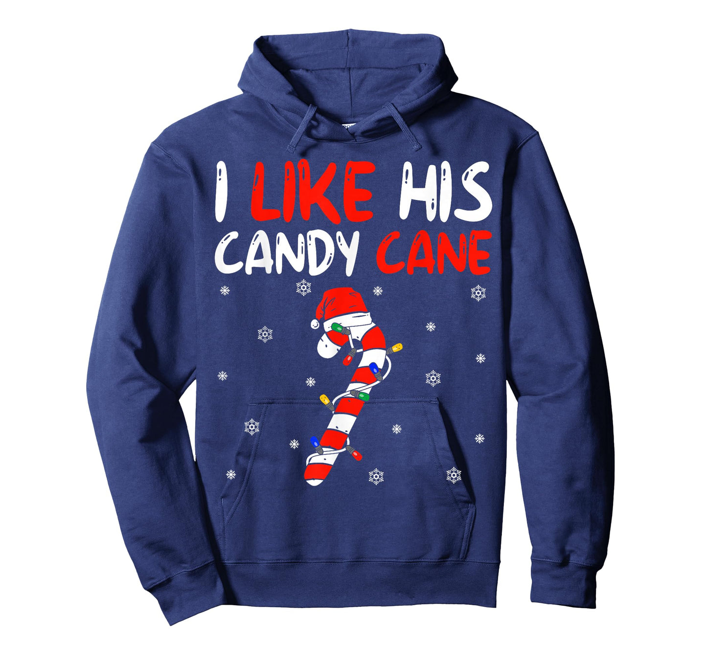 I Like His Candy Cane Santa Xmas Lights Christmas Couples T-Shirt