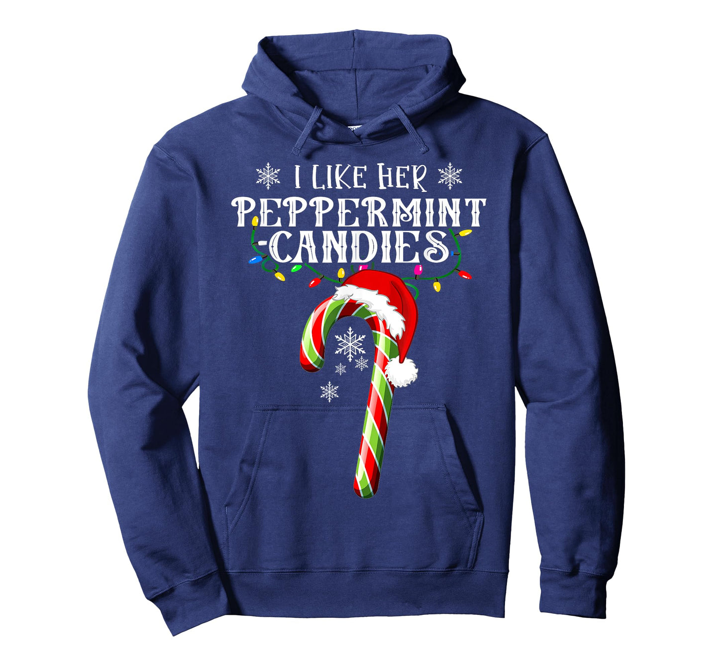 Family Christmas Happy Hallothanksmas I Like His Candy Cane I Like Her Peppermint Candies Unisex-Adults Couples Christmas Lovers Young Adults Black Small Crew Neck Modern Short Sleeve T-Shirt