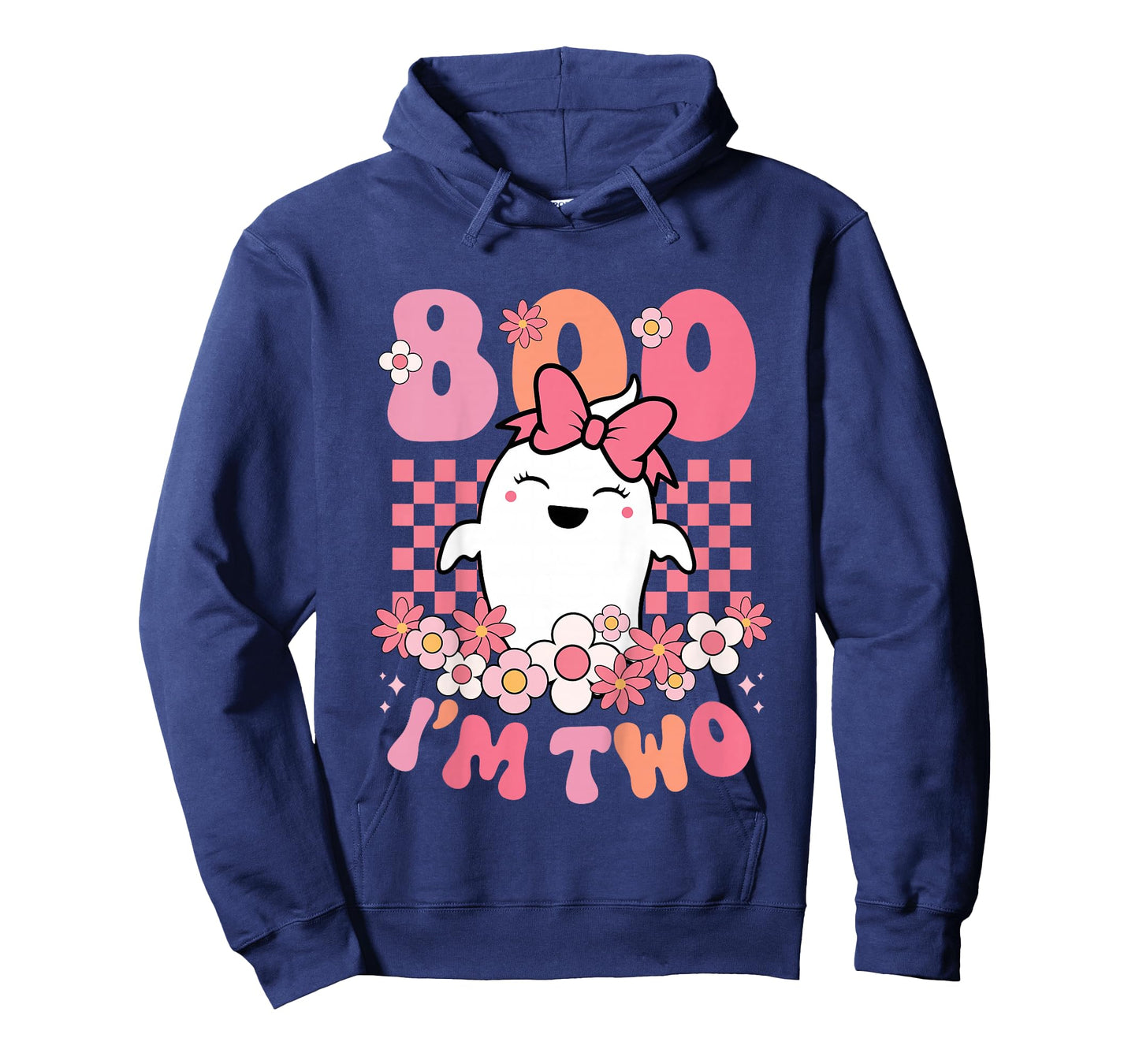 Kids Boo I'm Two Cute Ghost Groovy 2nd Second Birthday Girls Kids T-Shirt
