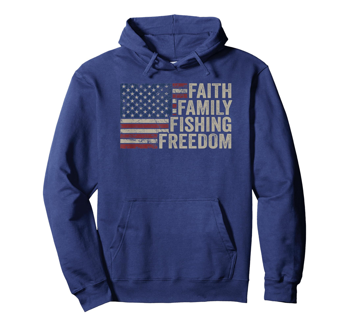 Faith Family Fishing Freedom - Funny Vintage Bass Fisherman T-Shirt