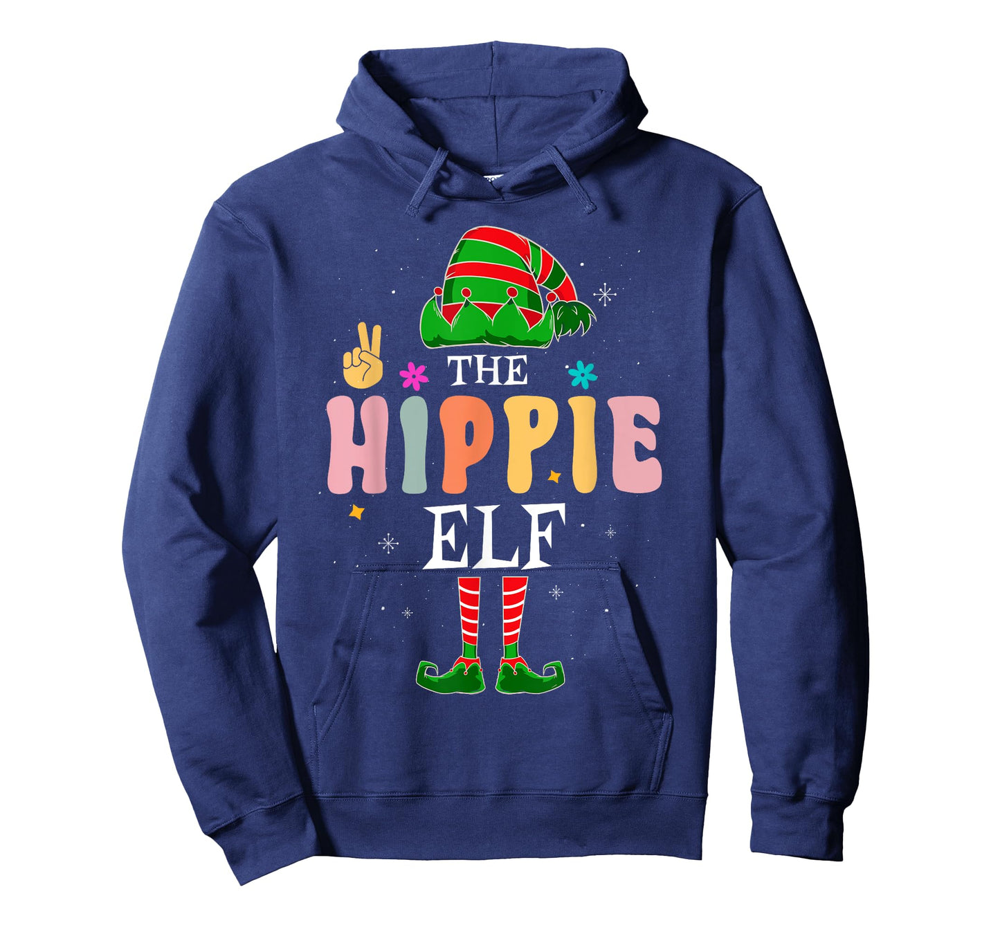 Hippie Elf Group Matching Family Christmas Groovy Retro T-Shirt