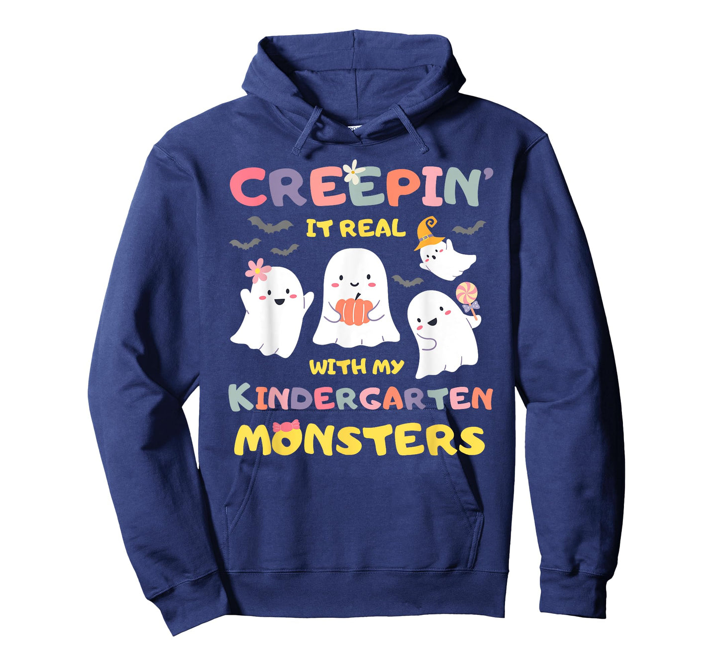 Creepin It Real With Kindergarten Monsters Halloween Teacher T-Shirt