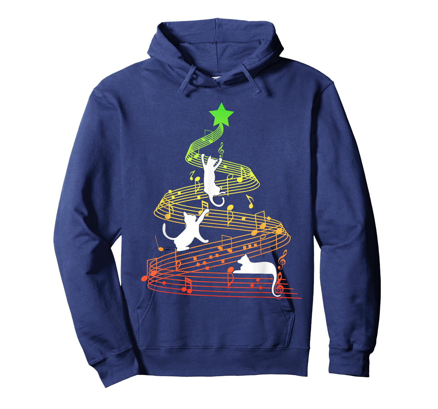 Cat Music Christmas Musician Feline Lover Xmas Pajamas T-Shirt