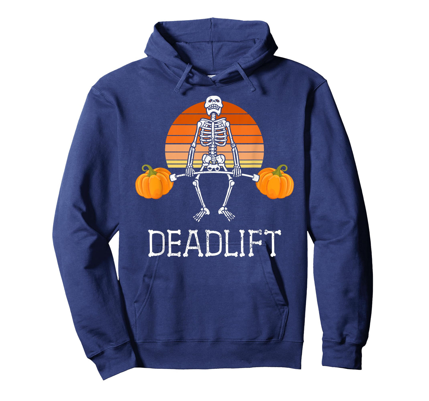 DEADLIFT Funny Halloween Skeleton Pumpkins Gym Workout T-Shirt