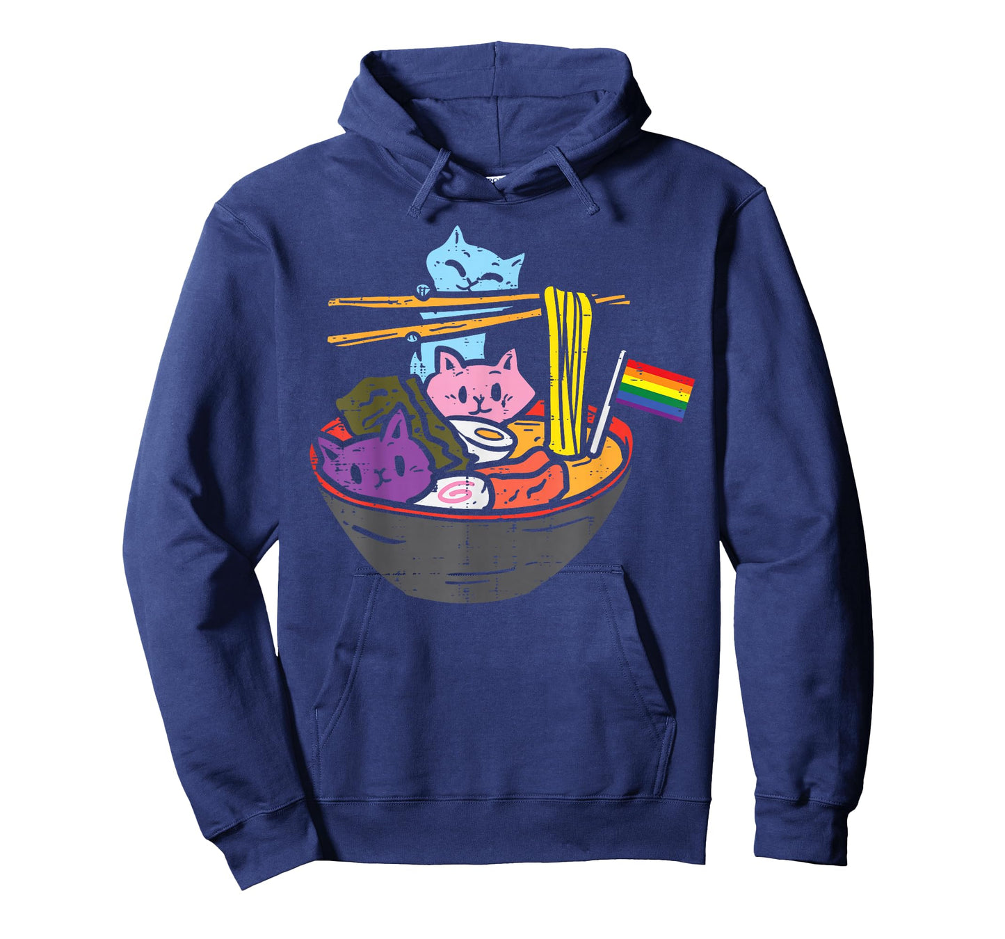 Rainbow Flag Cats Ramen Anime Gay Pride Month LGBTQ Ally T-Shirt