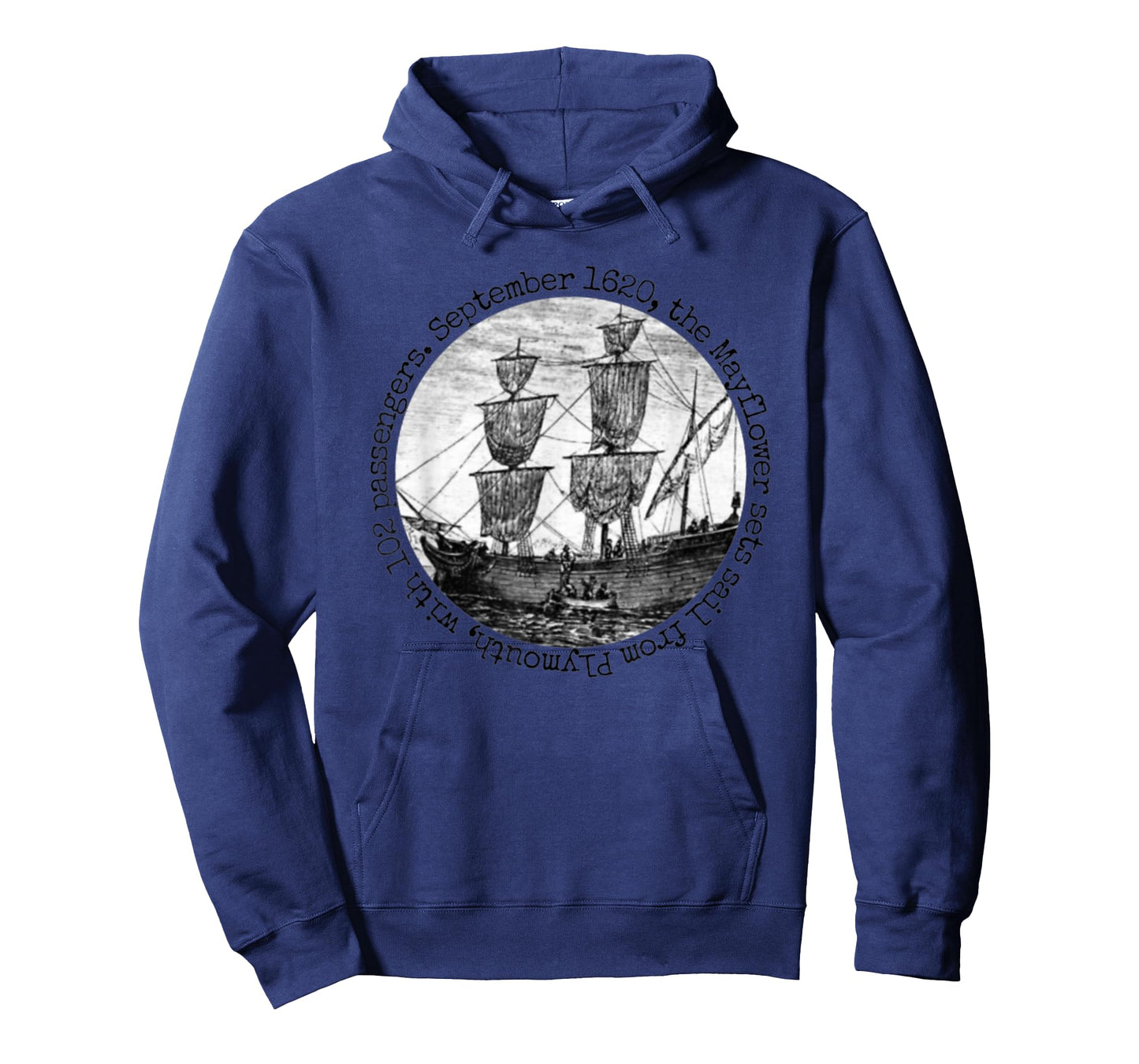 Mayflower Ship Pilgrims Travel Thanksgiving Holiday History T-Shirt