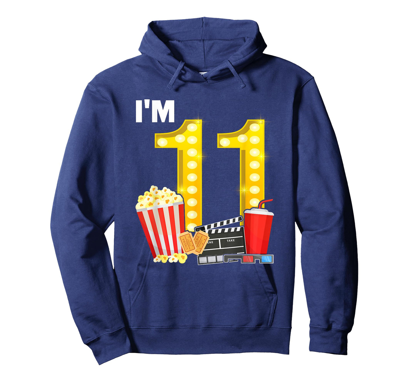 11th Birthday Movie Night Popcorn 11 Years Old Cinema T-Shirt