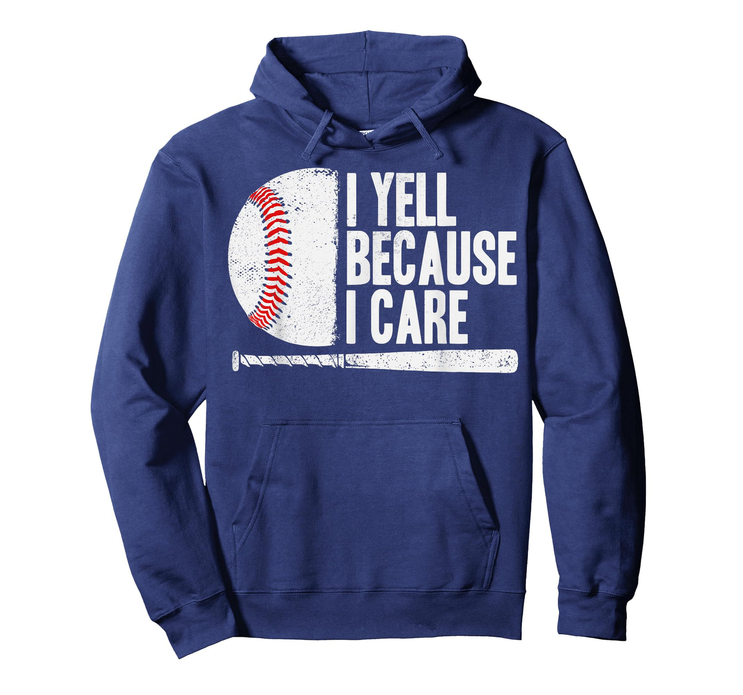 Funny Baseball Fan Humor I Yell Because I Care Baseball Dads T-Shirt