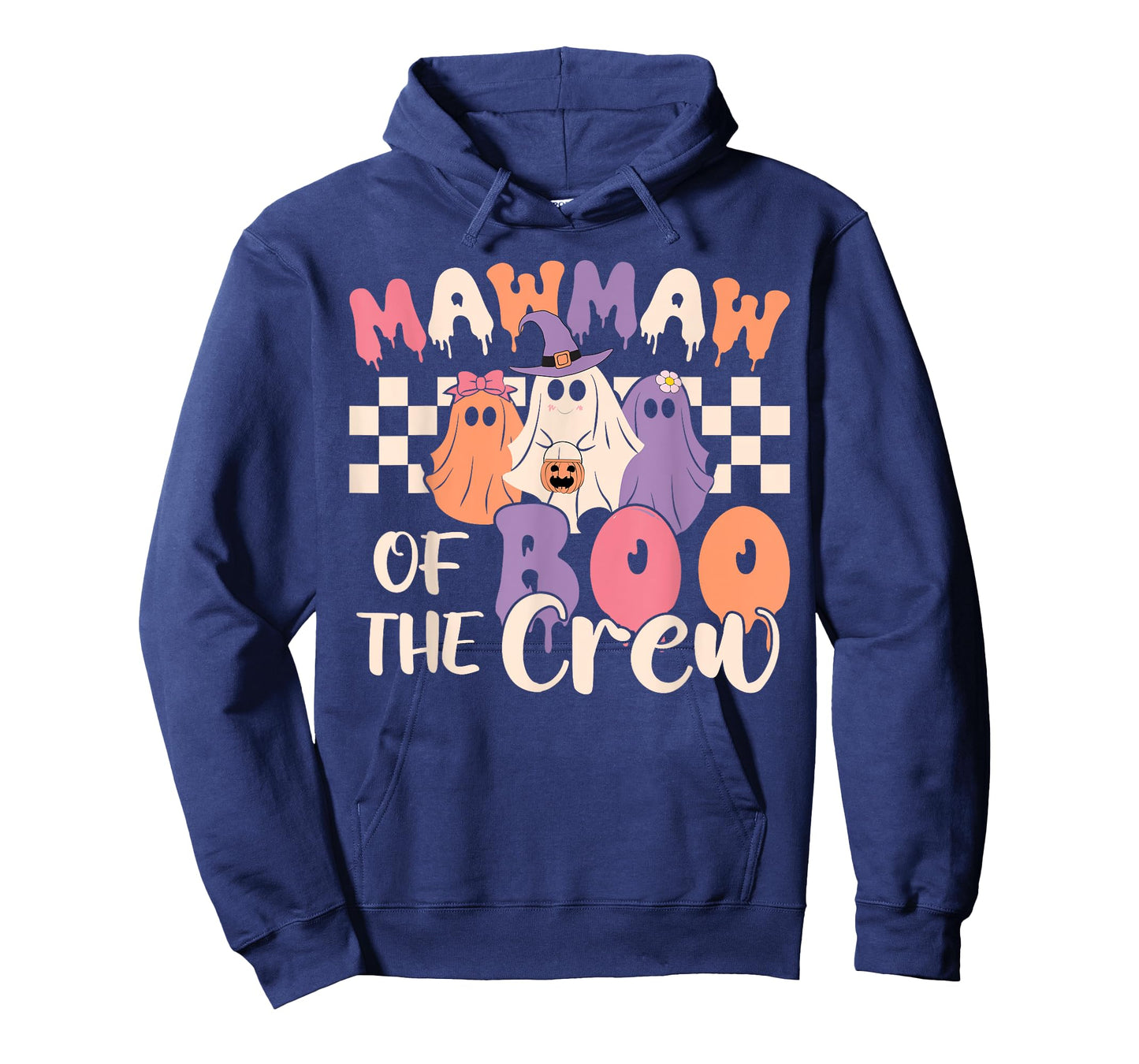 Mawmaw Of The Boo Crew Retro Ghost Spooky Halloween Family T-Shirt