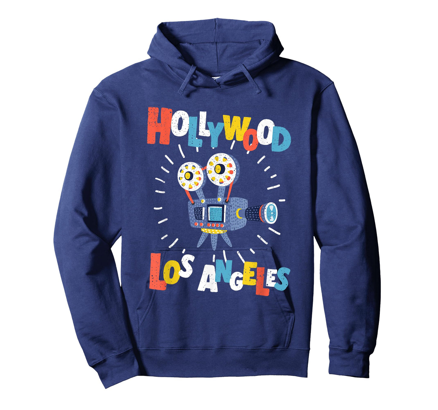 Colorful Los Angeles California Retro Cinema Cartoon Camera T-Shirt