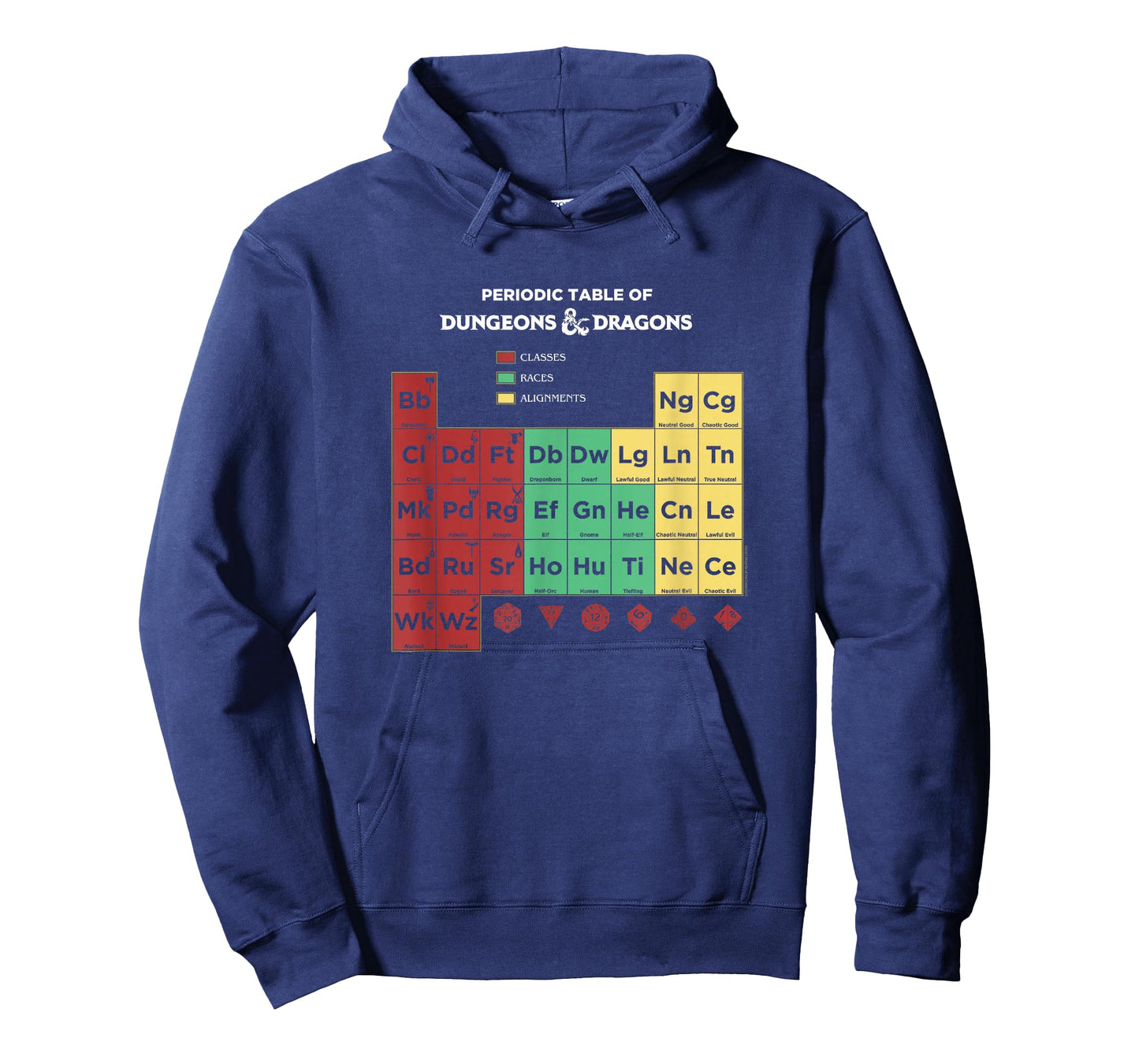 Dungeons & Dragons Periodic Table Classes Races Alignments T-Shirt
