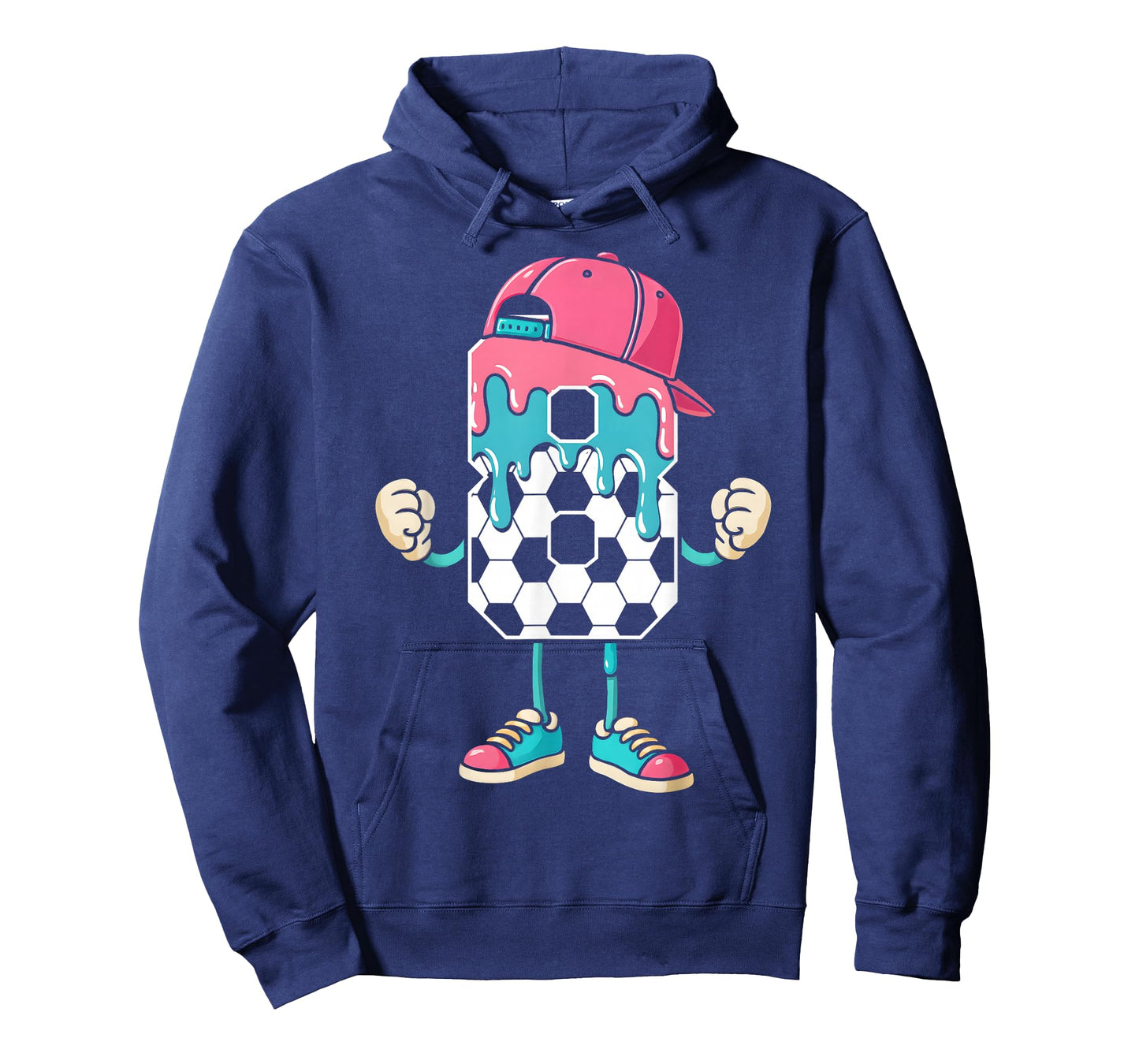 Soccer 8 Year Old Ice Cream Drip Youth 8th Birthday Boy 8 T-Shirt