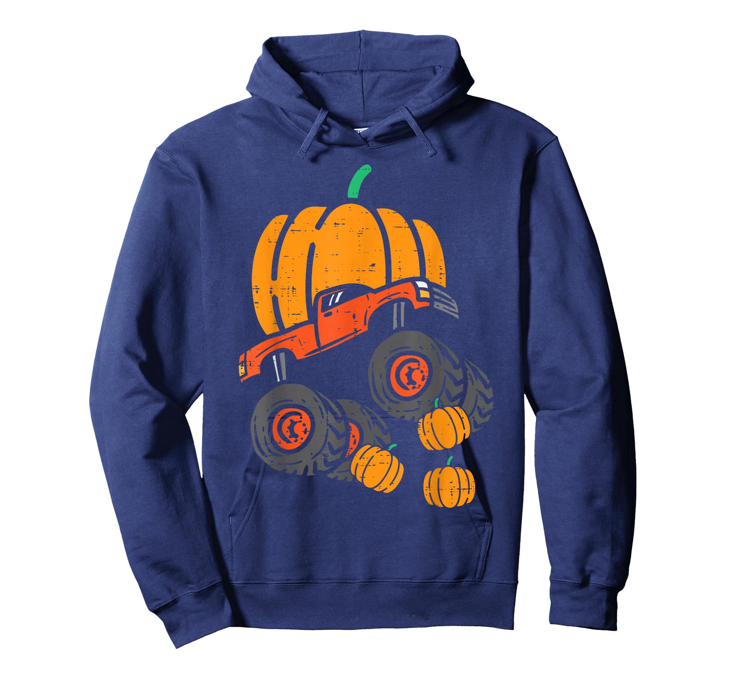 Thanksgiving Pumpkin On Monster Truck Fall Boys Kids Toddler T-Shirt