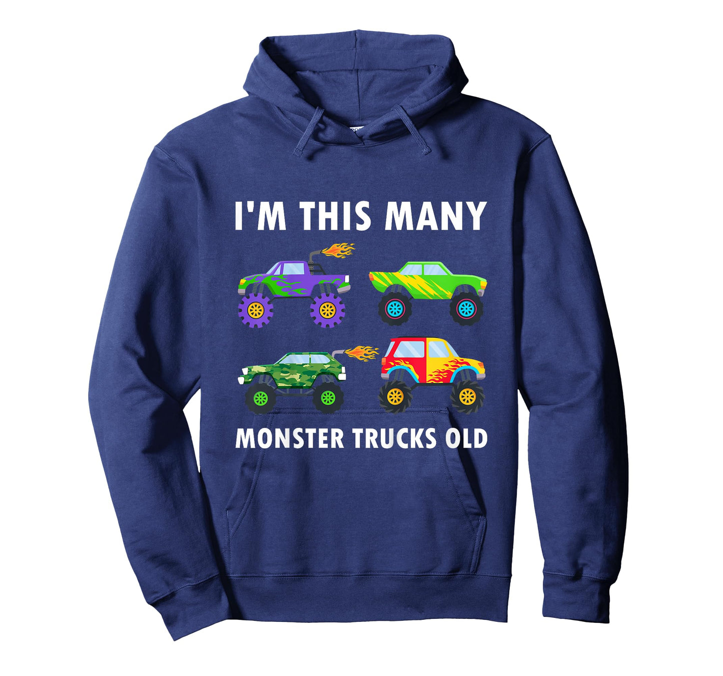 Kids 4 Years Old Boy Monster Trucks Old 4th Birthday Kids T-Shirt