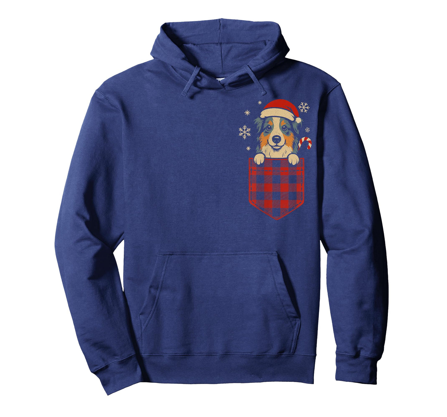 Funny Australian Shepherd Christmas Dog Pocket Aussie Santa T-Shirt