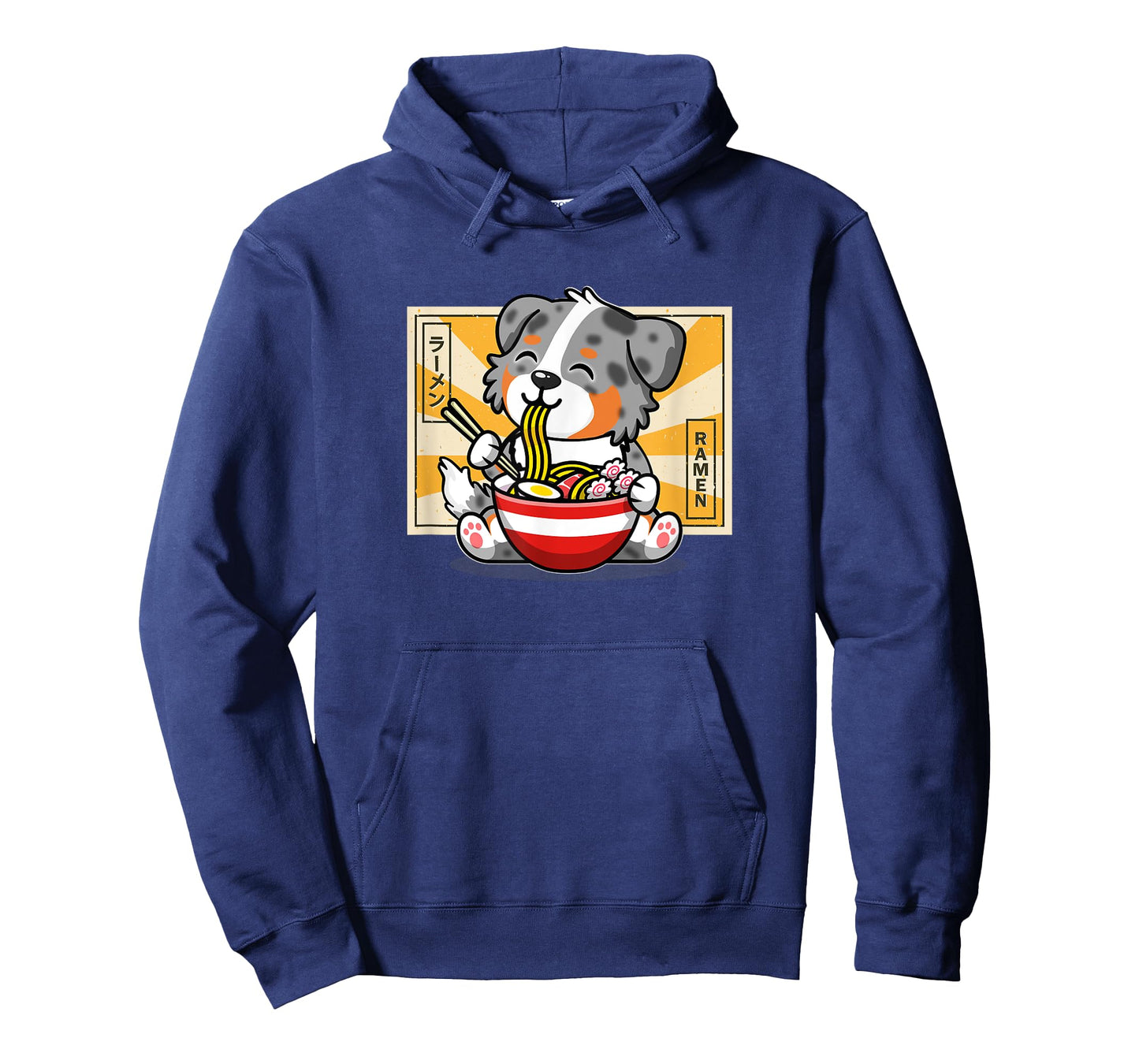 Funny Kawaii Kids Ramen Blue Merle Australian Shepherd Lover T-Shirt